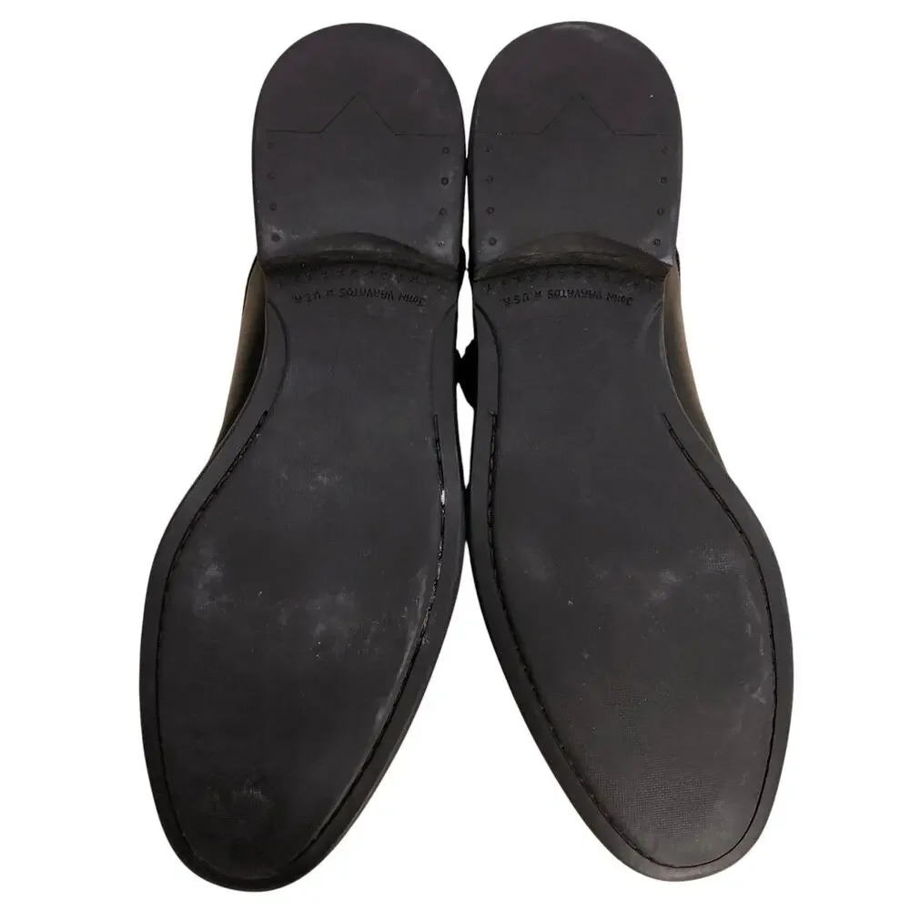 John Varvatos Shoes Mens 9.5M Double Monk Strap Cap Toe Black Leather Dress